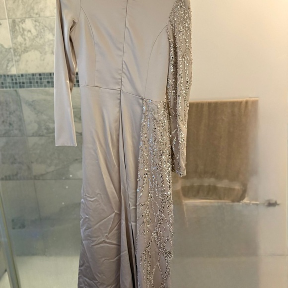 Aslan Polat Champagne Evening Dress - Picture 2 of 4